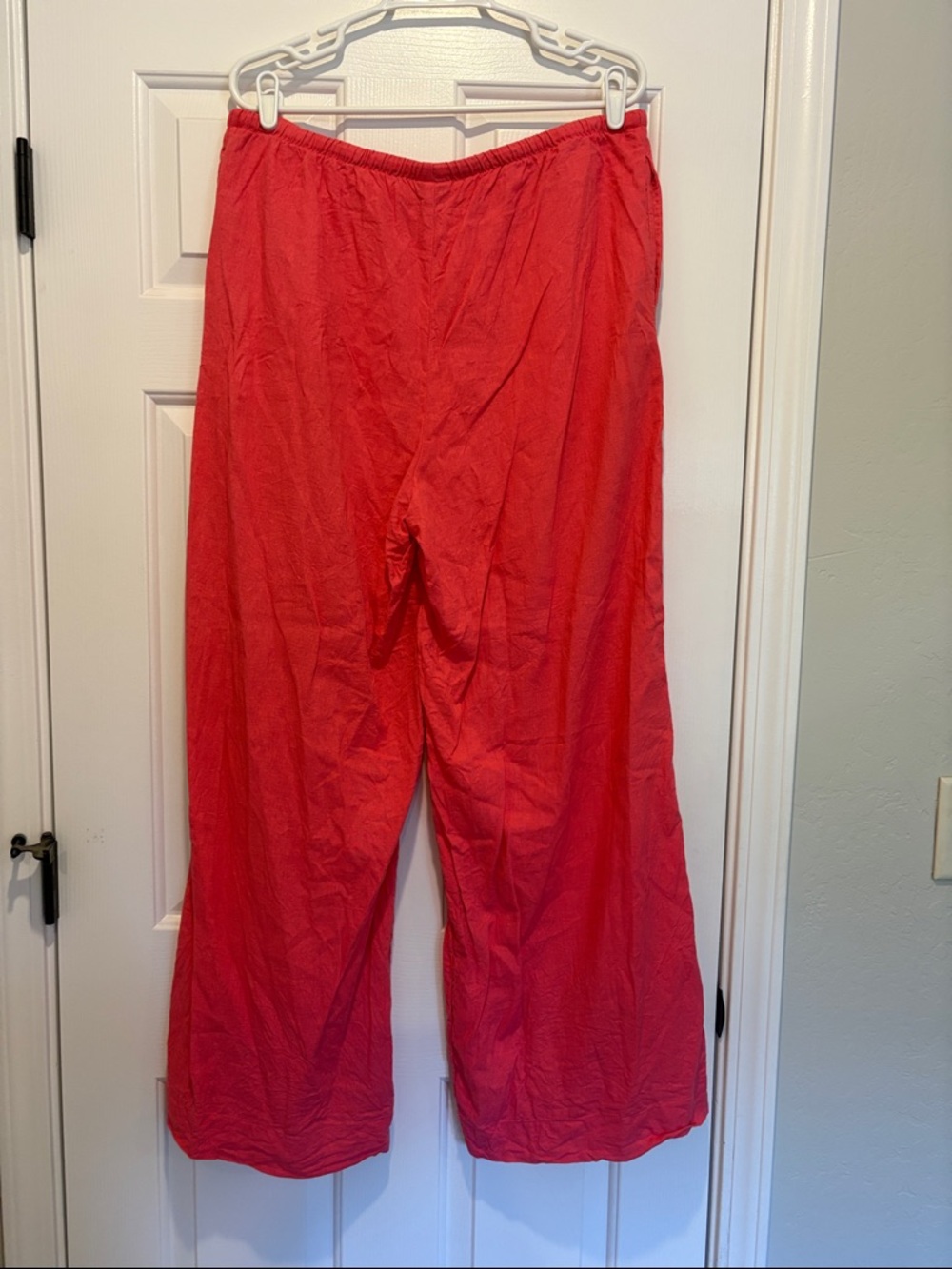 New Day  size Large Coral-Red Wide Leg Drawstring Pants, Wide leg. NWOT - Picture 2 of 7